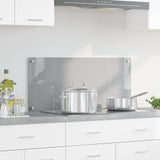Kök Backsplash Ljusgrå 90x40x0,6 cm Härdat Glas