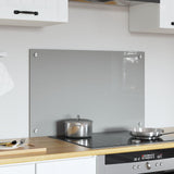 Kök Backsplash Ljusgrått 80x50x0,6 cm Härdat Glas
