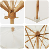Uteplatsparaply Krämvit 270x260 cm i bambu