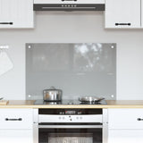 Kök Backsplash Ljusgrått 80x50x0,6 cm Härdat Glas