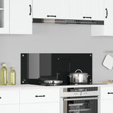 Kök Backsplash Svart 110x40x0,6 cm Härdat Glas