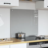 Kök Backsplash Ljusgrå 70x60x0,6 cm Härdat Glas