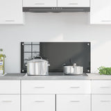 Kök Backsplash Mörkgrå 90x40x0,6 cm Härdat Glas